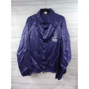 Vtg Tim Curry District Attorney Stockyarards Windbreaker Jacket Sz L Purple